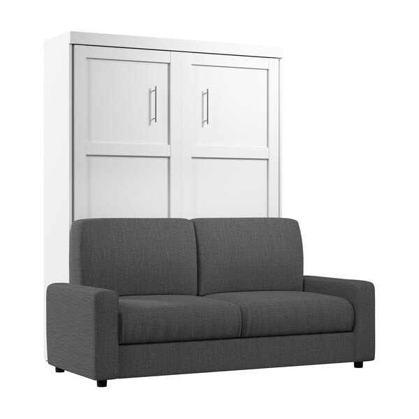 Pur 78W Queen Murphy Bed and a Sofa, White
